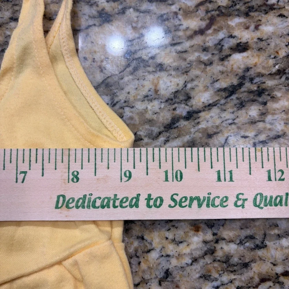 Vintage Jet Set Kids Yellow Sleeveless Jumpsuit Size 12M Cotton Blend Scoop Neck